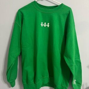 Green and white 444 crewneck